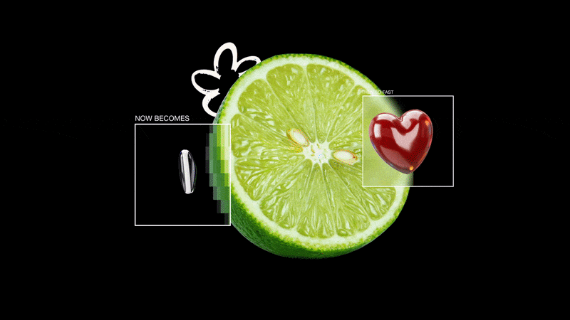 Animated element from the IT'S REAL-TIMMME identity system
